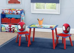 Table & Chair Sets|Table & Chair Sets*Delta Children Spidey and His Amazing Friends 4-Piece Toddler Playroom Set – Includes Play Table and 6 Bin Toy Organizer