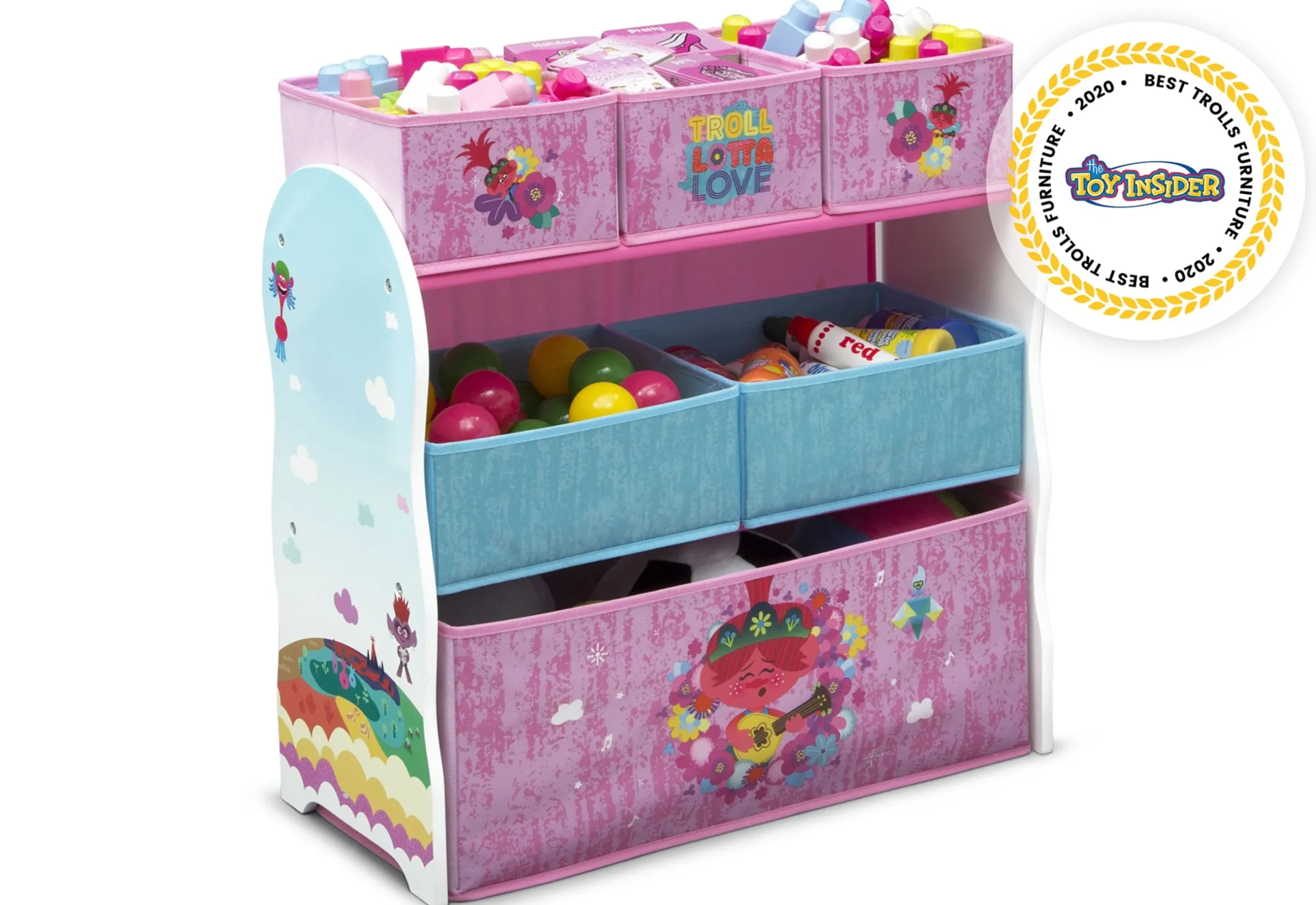 Toy Storage & Bookcases|Book & Toy Storage*Delta Children Trolls World Tour Design and Store 6 Bin Toy Organizer