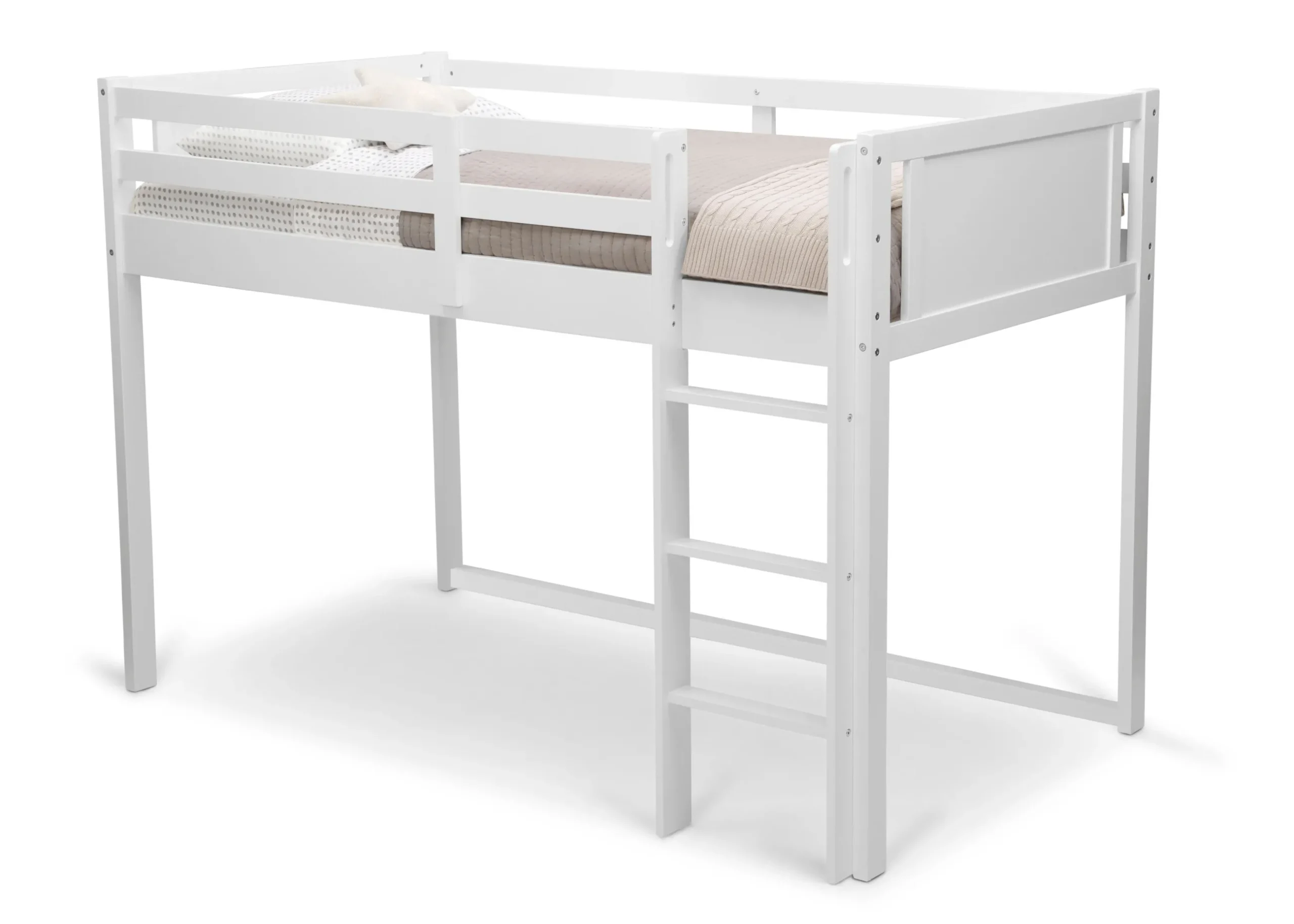 Twin Beds*Delta Children Twin Loft Bed with Guardrail and Ladder