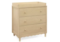 Dressers & Changing Tables|Dressers*Delta Children William 3 Drawer Dresser with Changing Top and Interlocking Drawers Natural Sandstone (1544)