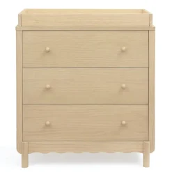 Dressers & Changing Tables|Dressers*Delta Children William 3 Drawer Dresser with Changing Top and Interlocking Drawers Natural Sandstone (1544)