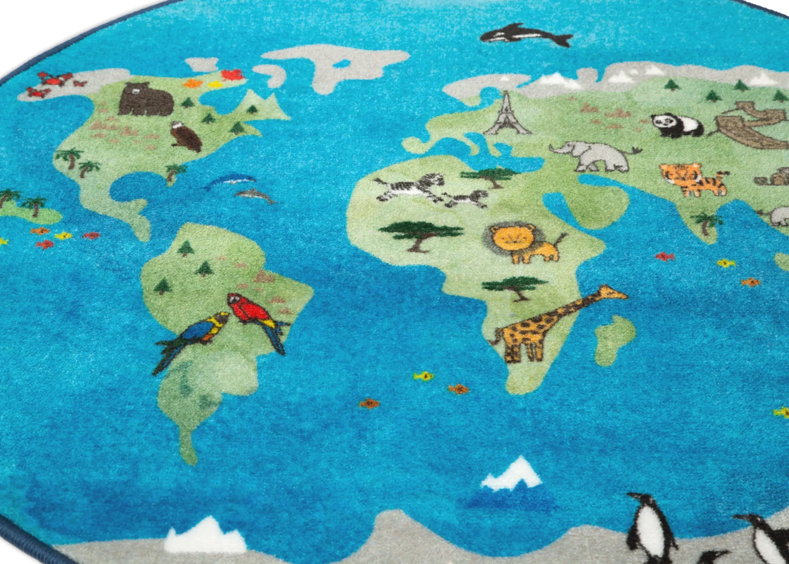 Play Rugs*Delta Children World Map Round Area Rug for Kids, 39-Inch