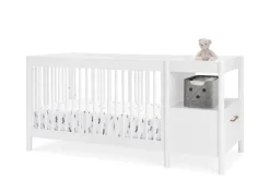 Baby Cribs*Delta Children Zoe 5-in-1 Convertible Crib and Changer Bianca White (130)